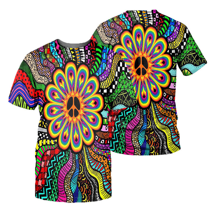 Hippie Style 3D All Over Printed Shirts For Men And Women 14