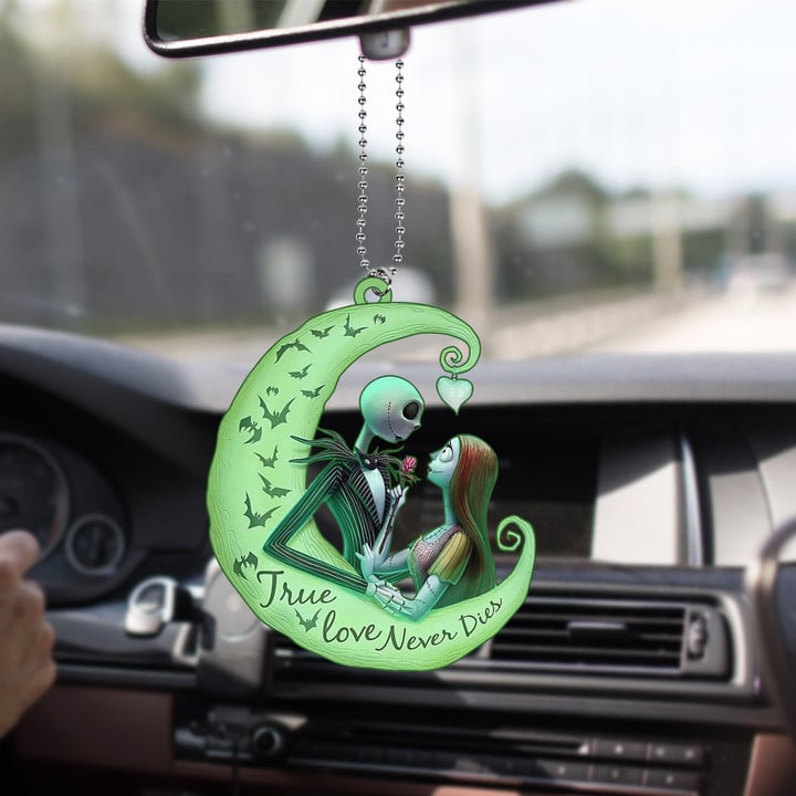 Jack Skellington & Sally "True Love Never Dies" Car Hanging Ornament GINNBC72238