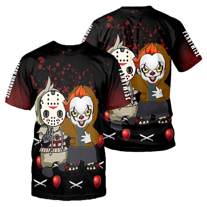 Jason Voorhees & Pennywise 3D All Over Printed Shirts For Men and Women 216
