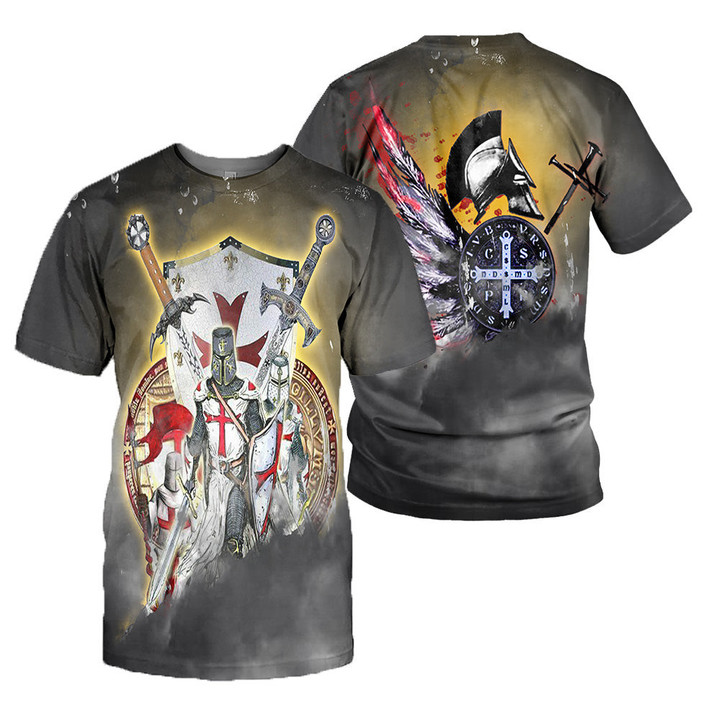 Knights Templar 3D All Over Printed Shirts For Men And Women 02