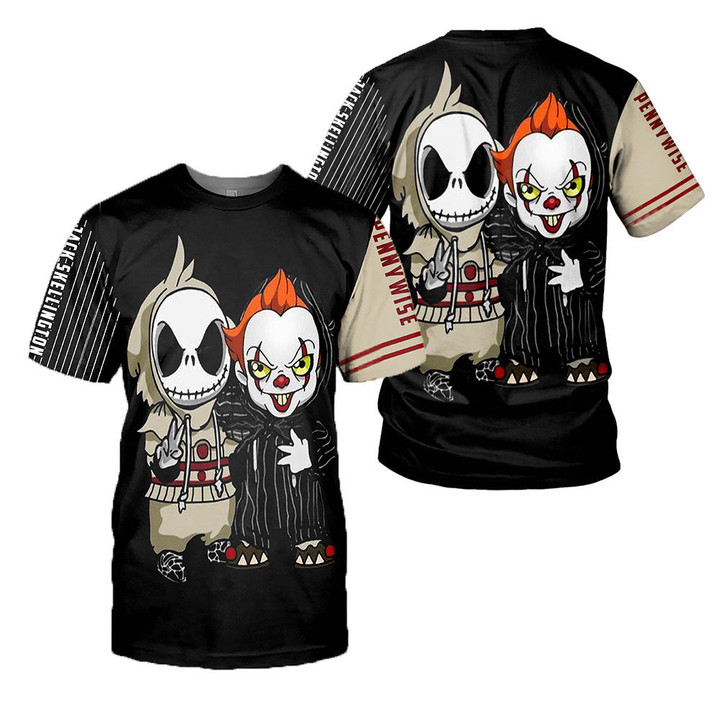 Pennywise & Jack Skellington 3D All Over Printed Shirts For Men and Women 217