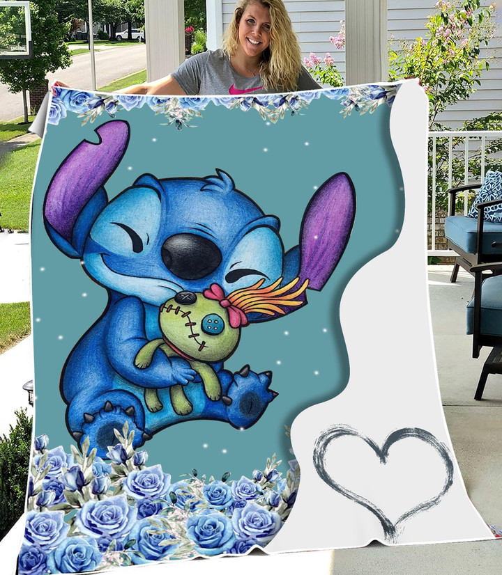 Premium Blue Roses Stitch Quilt Blanket GINLIST70604