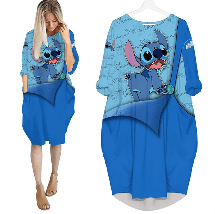 Stitch Batwing Pocket Dress GINLIST84067