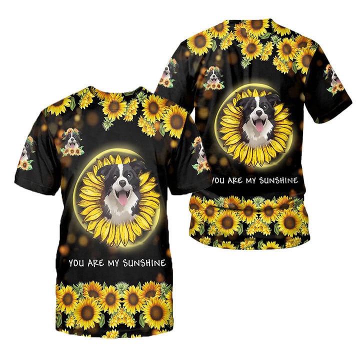 Sun Flower Border Collie 3D All Over Printed Shirts For Men And Women 03