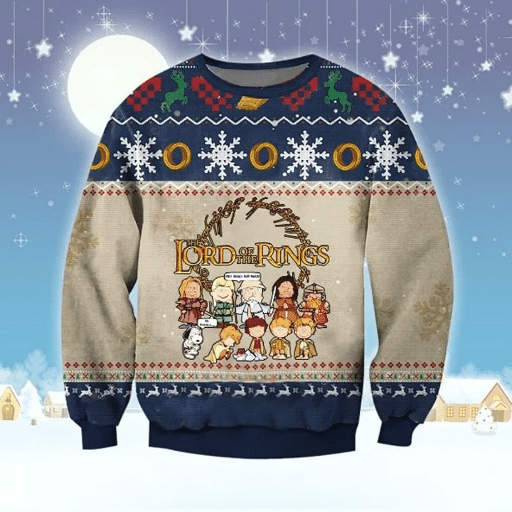 LOTR Peanuts Movie Knitted Sweater Ugly Christmas Shirt, Xmas Sweater, Christmas Sweater, Ugly Christmas Sweater GINUGL22