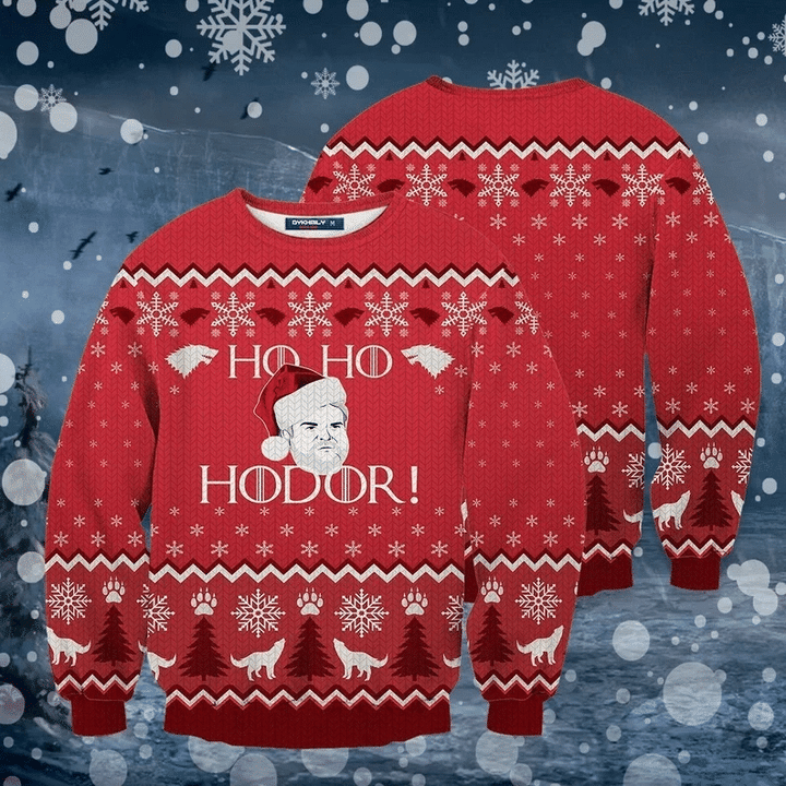 Ho! Ho! Hodor! Christmas Christmas Wool Ugly Knitted Christmas Sweatshirt, Xmas Sweater, Christmas Sweater, Ugly Christmas Sweater GINUGL30