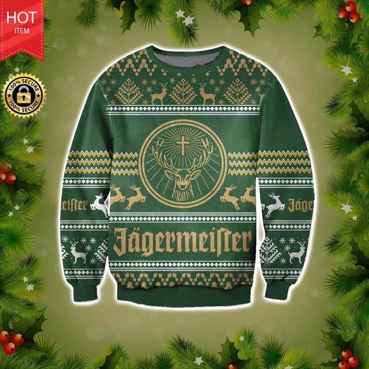 J A G E R M E I S T E R Ugly Knitted Christmas Sweatshirt, Xmas Sweater, Christmas Sweater, Ugly Christmas Sweater GINUGL40