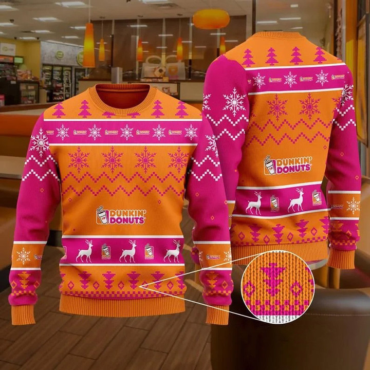 D. Donut Ugly Knitted Christmas Sweatshirt, Xmas Sweater, Christmas Sweater, Ugly Christmas Sweater GINUGL42
