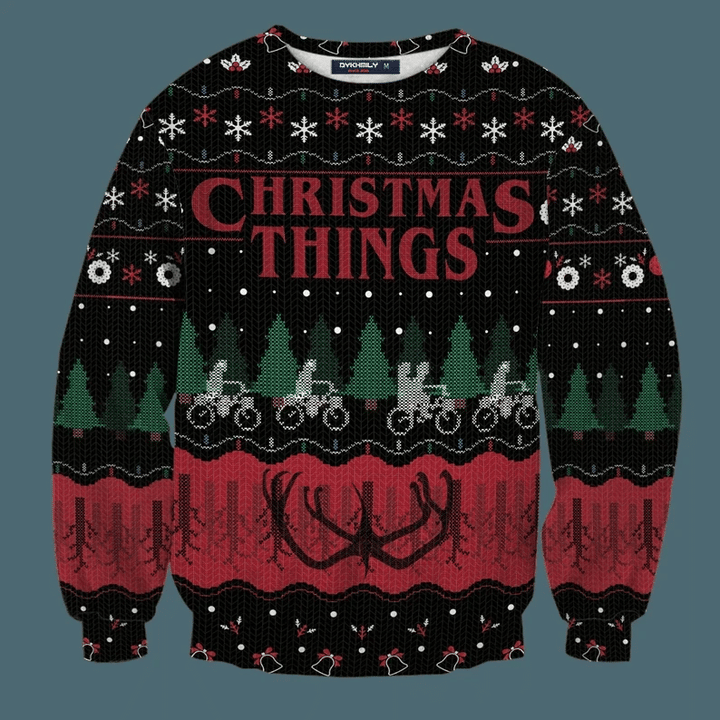 Christmas Things Knitted Christmas Sweatshirt, Xmas Sweater, Christmas Sweater, Ugly Christmas Sweater GINUGL47