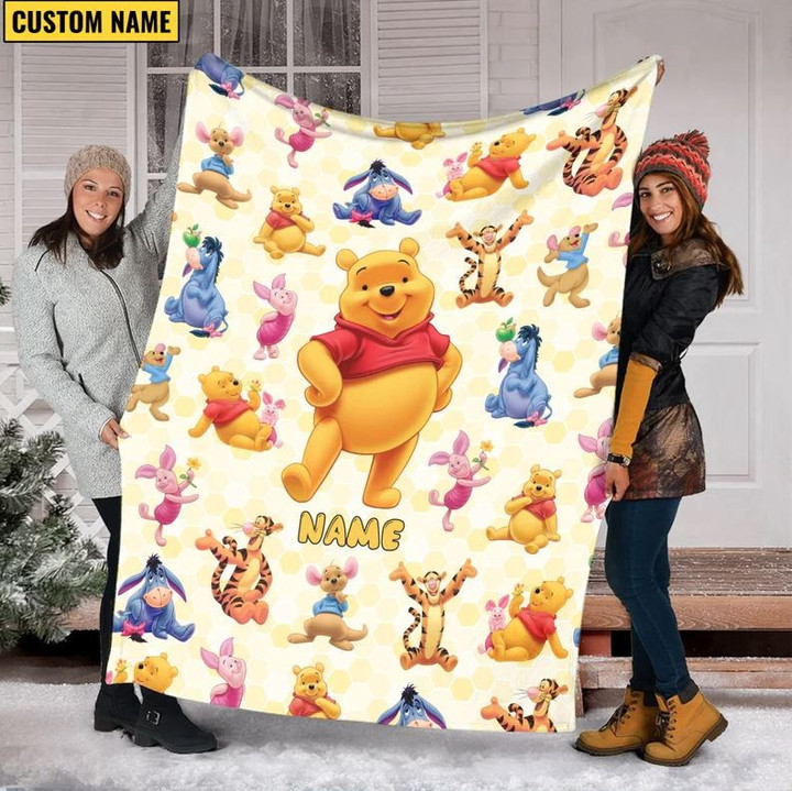 Winnie The Pooh and Friends Blanket Personalized Fleece Blanket GINPOOH16