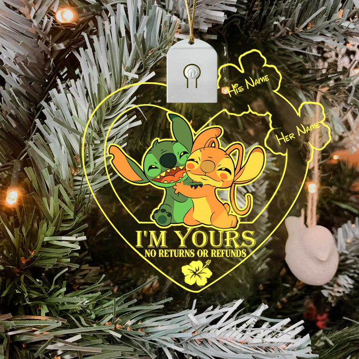 I’m Yours - Personalized Christmas Ohana Shaped Led Acrylic Ornament