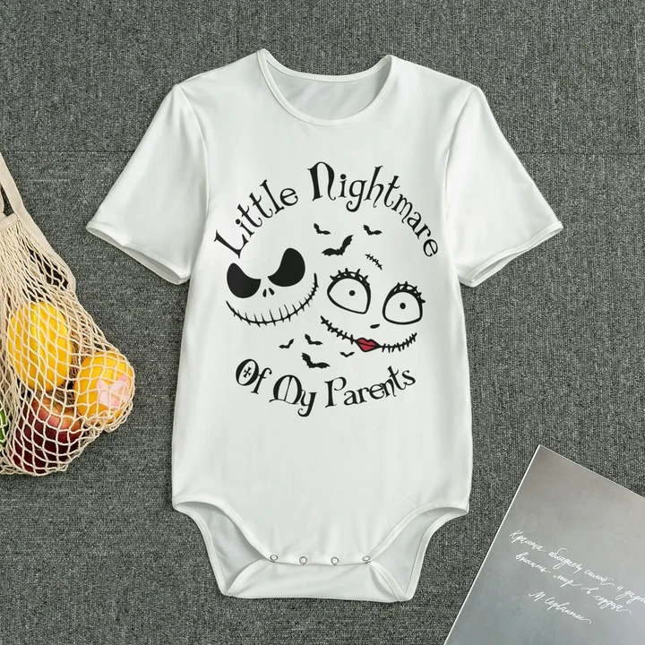 Nightmare Little White Parents Funny All-Over Print Bodysuits