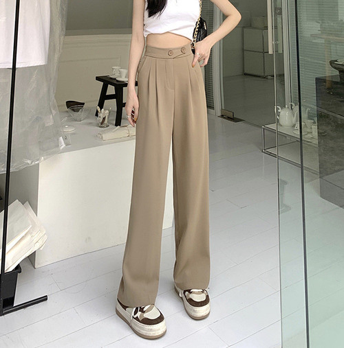 Woman's Casual Full-Length High-waisted Loose Pants