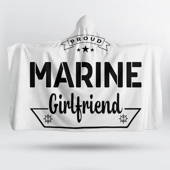 Proud Marine Girlfriend Hooded Blanket