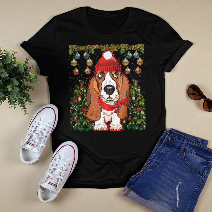 Basset Hound Dog Christmas T-shirt
