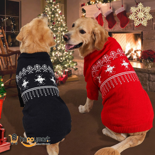 Dogs Winter Warm Red Sweater