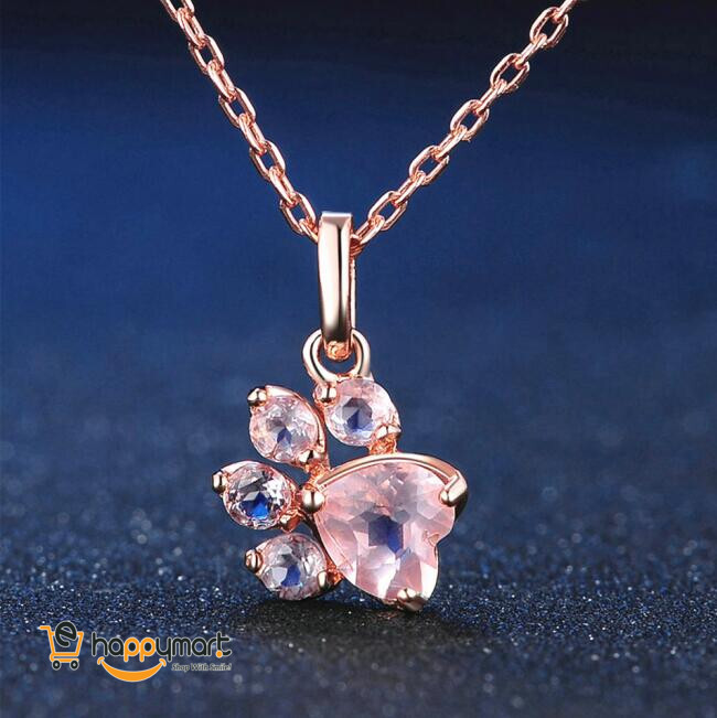 Rose Gold Color Paw shape Necklace,Earring and Bracelet