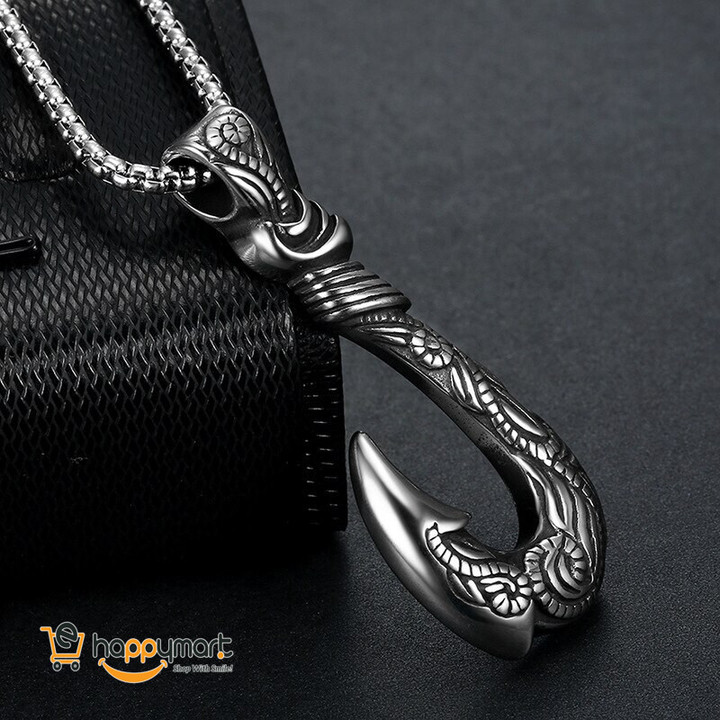 Fishing Hook Pendant with Chain