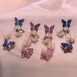 Sparkling Butterfly Tassel Earrings