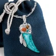 Buffalo Horn-Shaped Turquoises Necklace