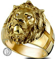 Golden Lion Head Ring