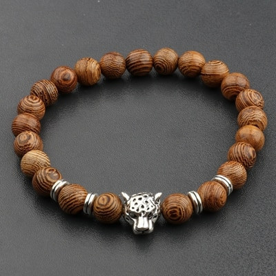 Natural Wood Beads Cross Bracelets