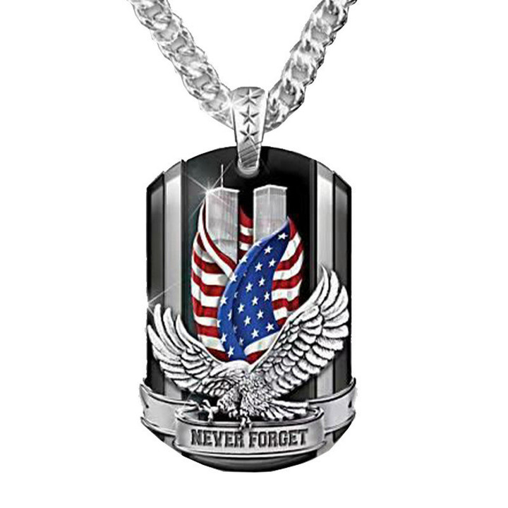 Eagle American Flag Pendant Necklace