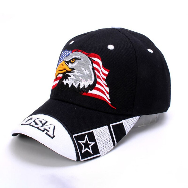 Patriotic Embroidery American Eagle And Flag Usa 3d Dad Black Trucker Hat