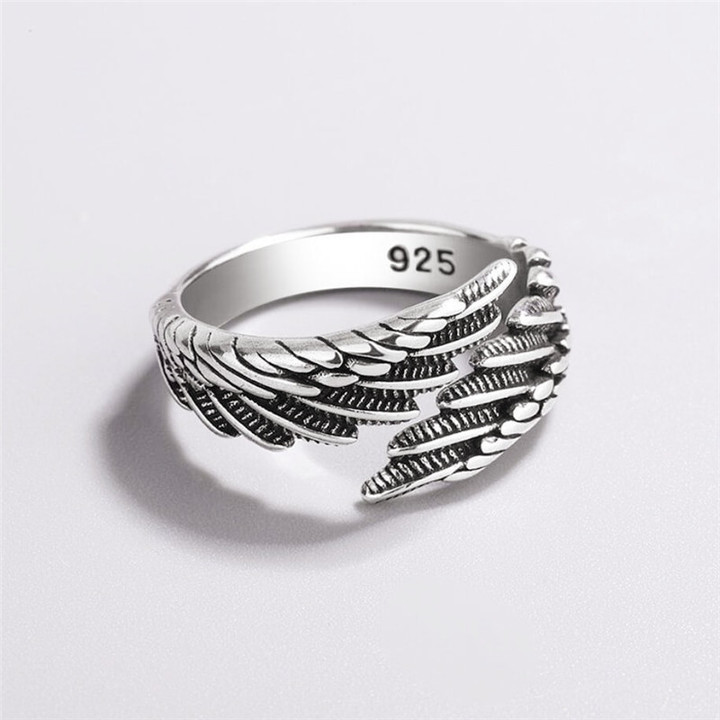 Silver Feather Wings Rings