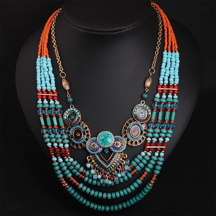 European and American National Style Bohemian Handmade Beaded Necklace