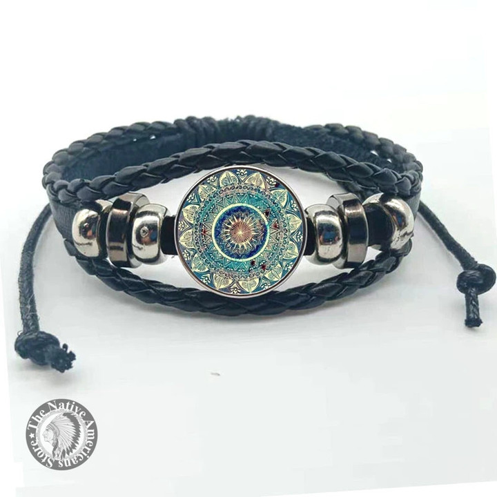 Fashion Glamour Mandala Art Picture Leather Bracelet