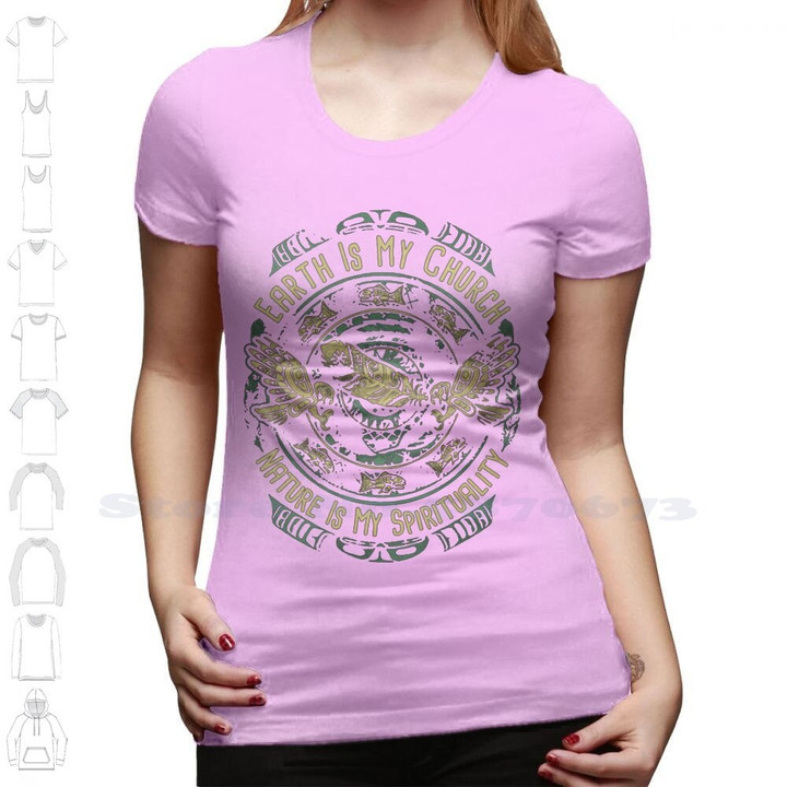 Native American Earth Is My Church Nature Is My Spirituality Black White Tshirt For Men Women