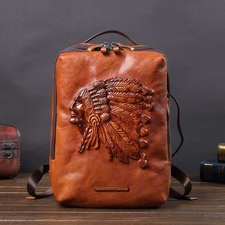 Native Americans Leather Bag