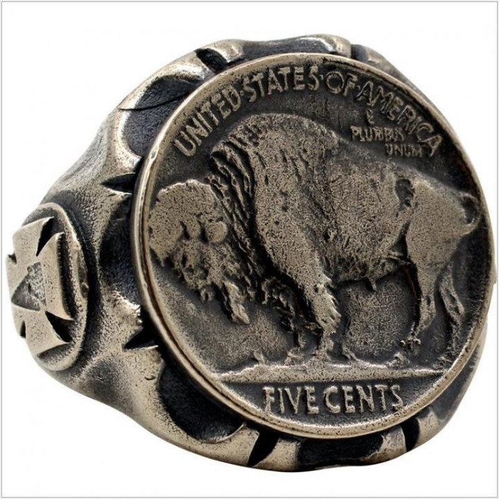 American Five Cents Handmade Ring
