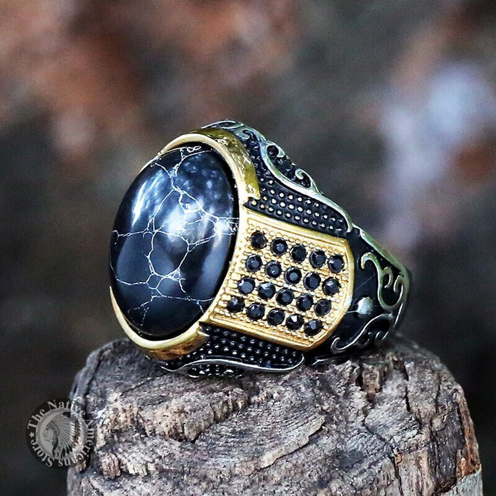 New Black Onyx Stone Ring