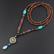 New Vintage Wood Beaded Pendant & Necklace Jewelry