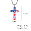 American USA Flag Cross Stainless Steel Necklaces
