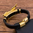 Gold Color Leather Bracelet Eagles Animal Magnetic Jewelry Metal