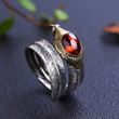 Feather Stone Ring