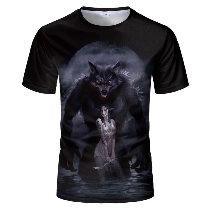 Wolf 3D print T-shirt