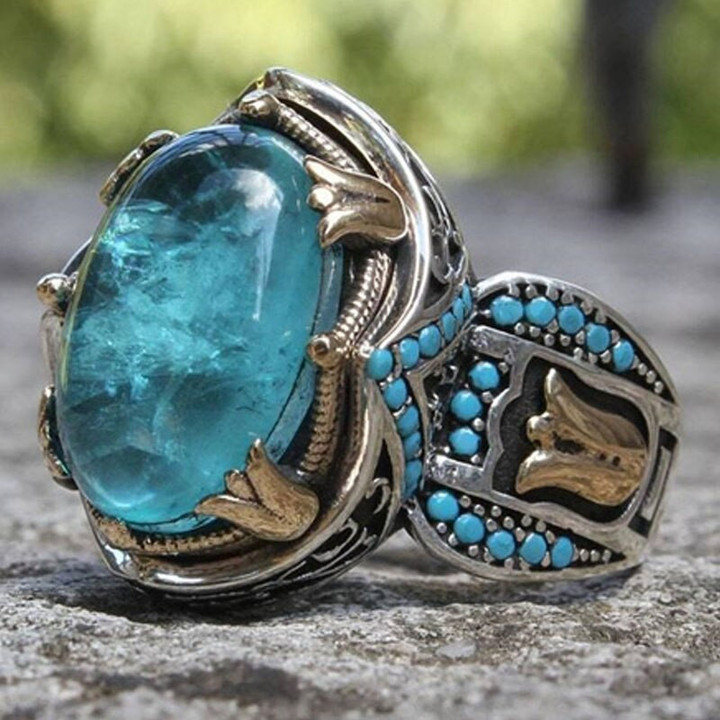 Turquoise Aquamarine Rings