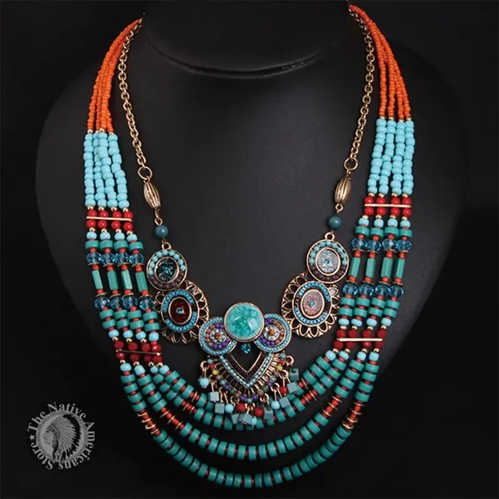 American National Style Bohemian Handmade Beaded Necklace