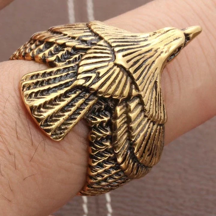 Vintage Flying Eagle Wing Animal Knight Opening Adjustable Ring