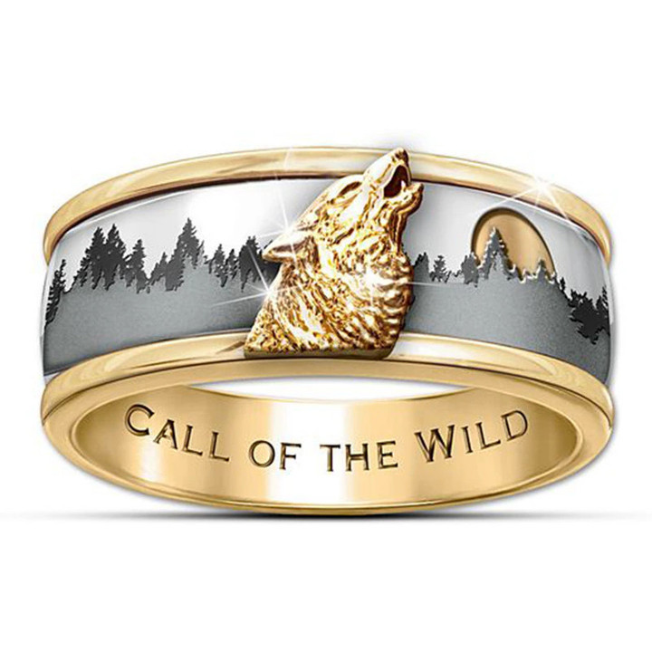 Wolf Gold Color Ring