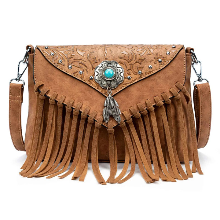 Native Pattern PU Leather Shoulder Bag