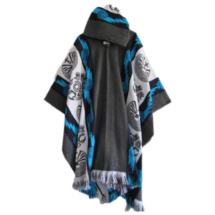 Men's Casual Loose Hooded Knitted Shawl Long Wind Shoulder Coat