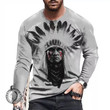 New 3D Abstract Print T-shirt Casual O-Neck Long Sleeve Cotton T Shirt