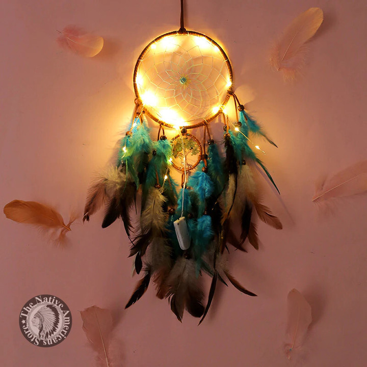 Handmade Dream Catcher Wind Chimes Hanging Bedroom Decoration With Lights And Without Lights