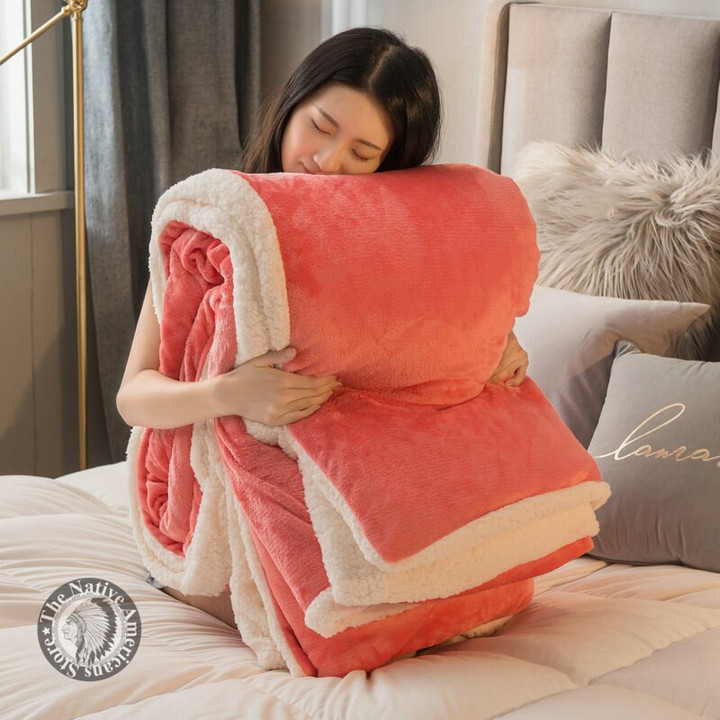 Winter Thick Blankets With Zipper Quilt Cover Dual Purpose Double Sided Fleece Warm Bed Blanket Duvet Quilt Cover