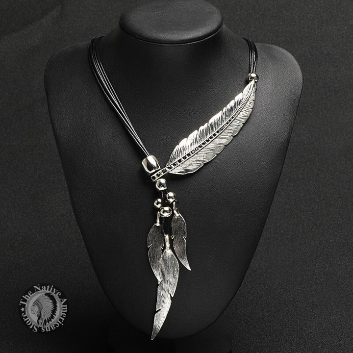 New Bohemian Style Feather Pattern Necklace